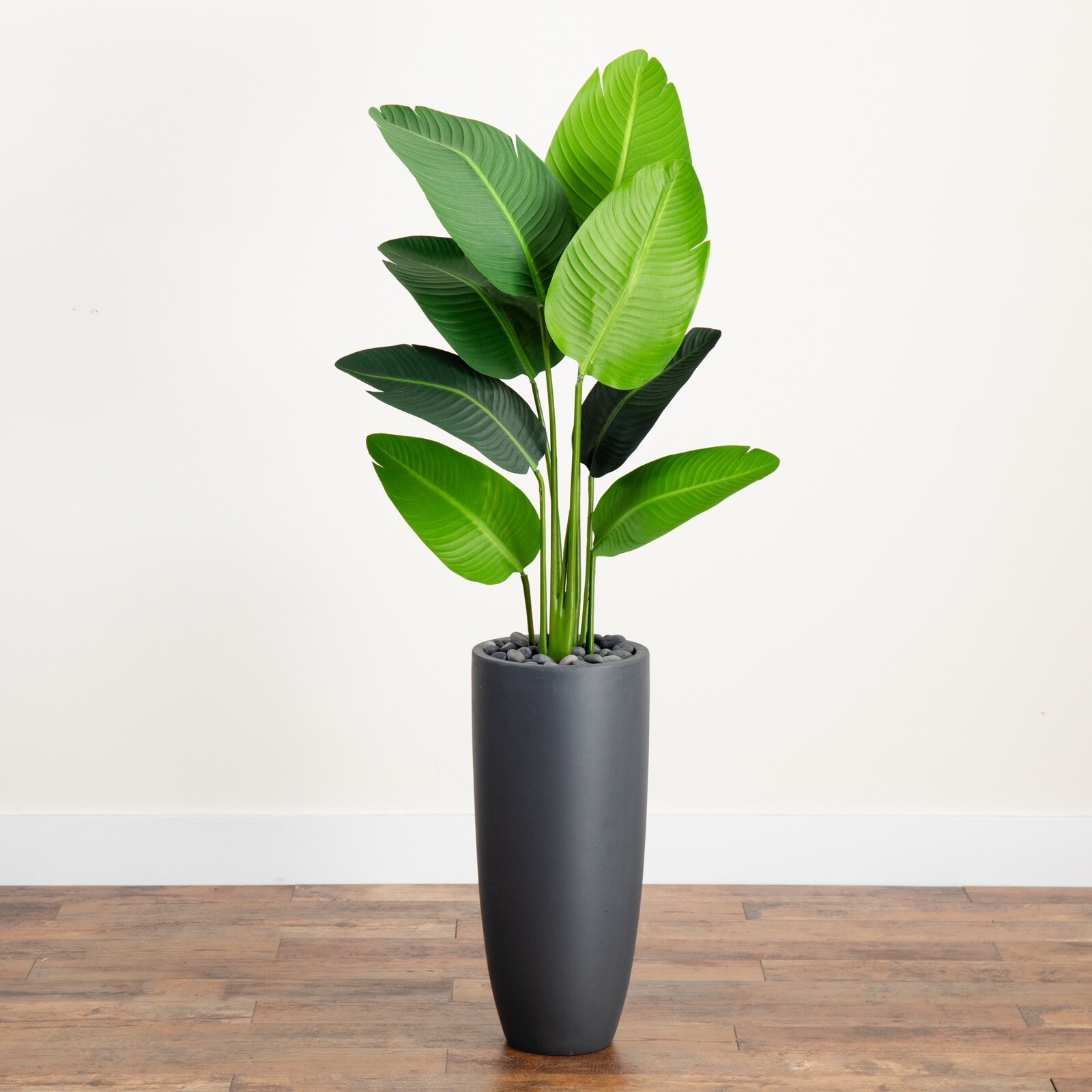 5.5’ Travelers Palm Artificial Tree in Ceramic Planter Home Decor. Retail $308