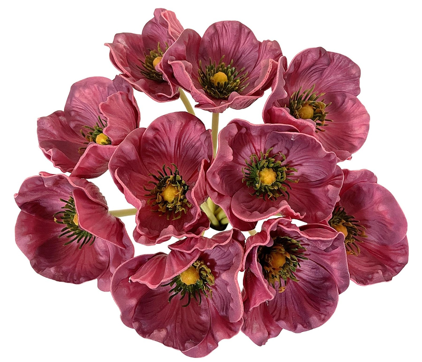 10 Stems Artificial Poppies Real Touch PU Fake Latex Flowers for Wedding Holi…
