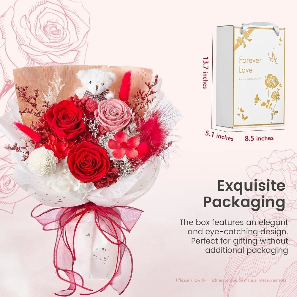 Polylove Forever Flower Bouquet Flowers for Delivery Prime Preserved Roses with