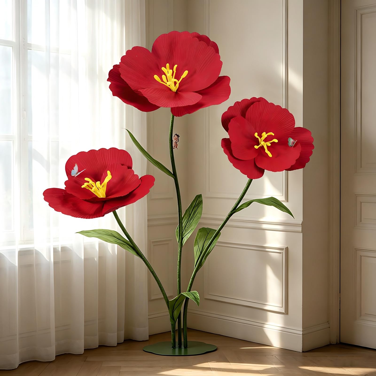 3PCS Giant Artificial Flowers Large Felt Fabric Flower Decorations for Room B…