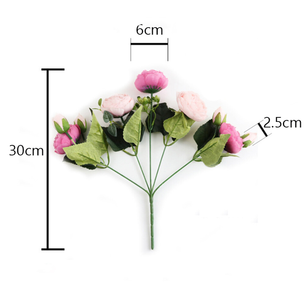 9 Heads Silk Peony Artificial Flowers Wedding Bouquet Home Party Outdoor Decor