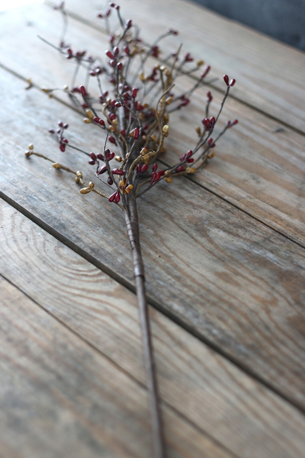 Pip Berry Pick Burgundy Mustard Gold Country Primitive Floral Decor 26 inch