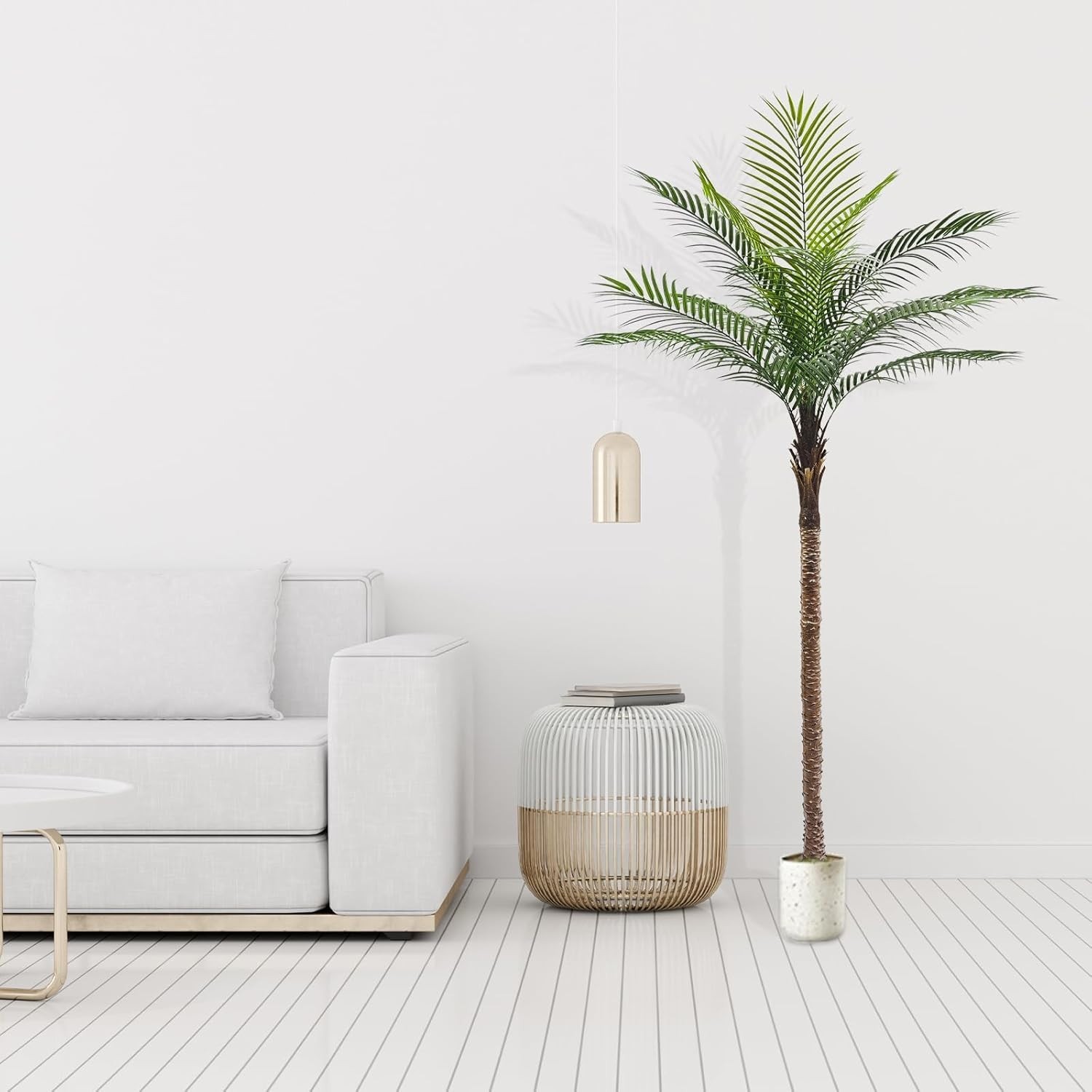 2 Pack 6ft Artificial Coconut Palm Tree, Fake Tropical Palm Plant for Indoor Out