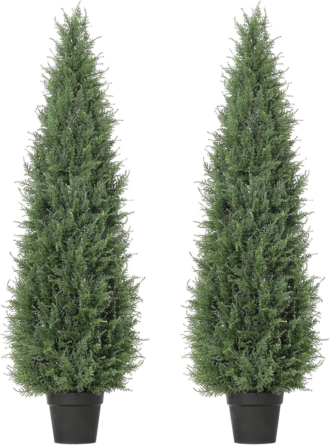 2Pcs 120cm Artificial Cedar Topiary Trees UV Faux Shrubs Realistic Potted Plant