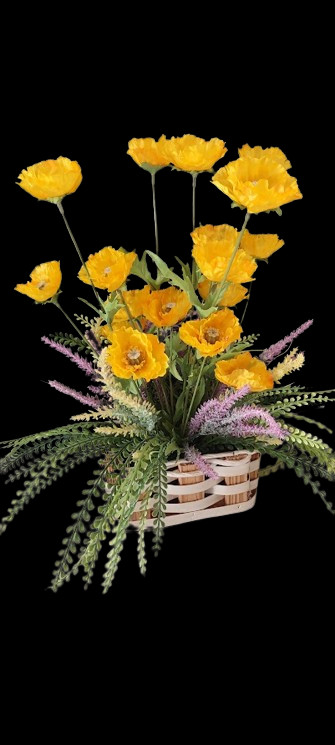 Bright Yellow Poppy table decoration