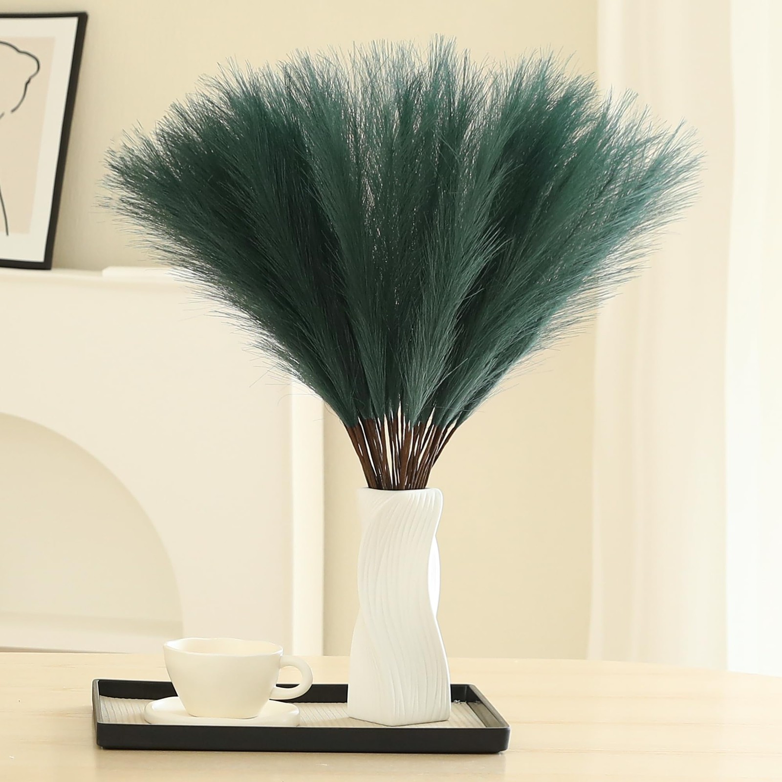 30 PCS 24 In Tall Green Artificial Faux Pampas Grass Flower Vase Filler