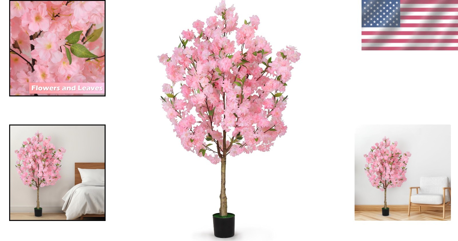 Versatile 4FT Faux Cherry Blossom Tree – Perfect for All- Indoor Beauty