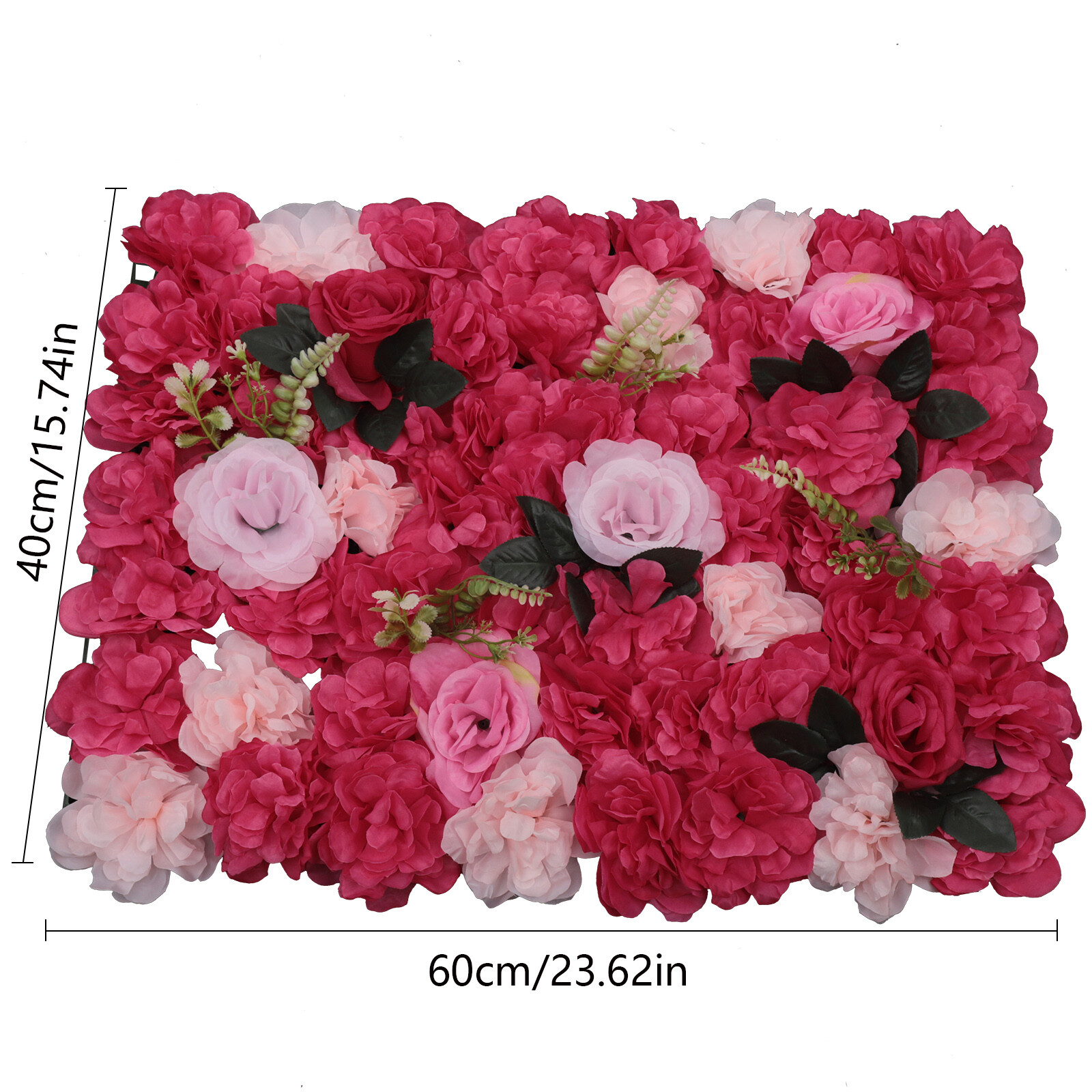 12Pcs Artificial Flower Wall Panels Red And Pink Rose Wall Panels Backdrop Decor