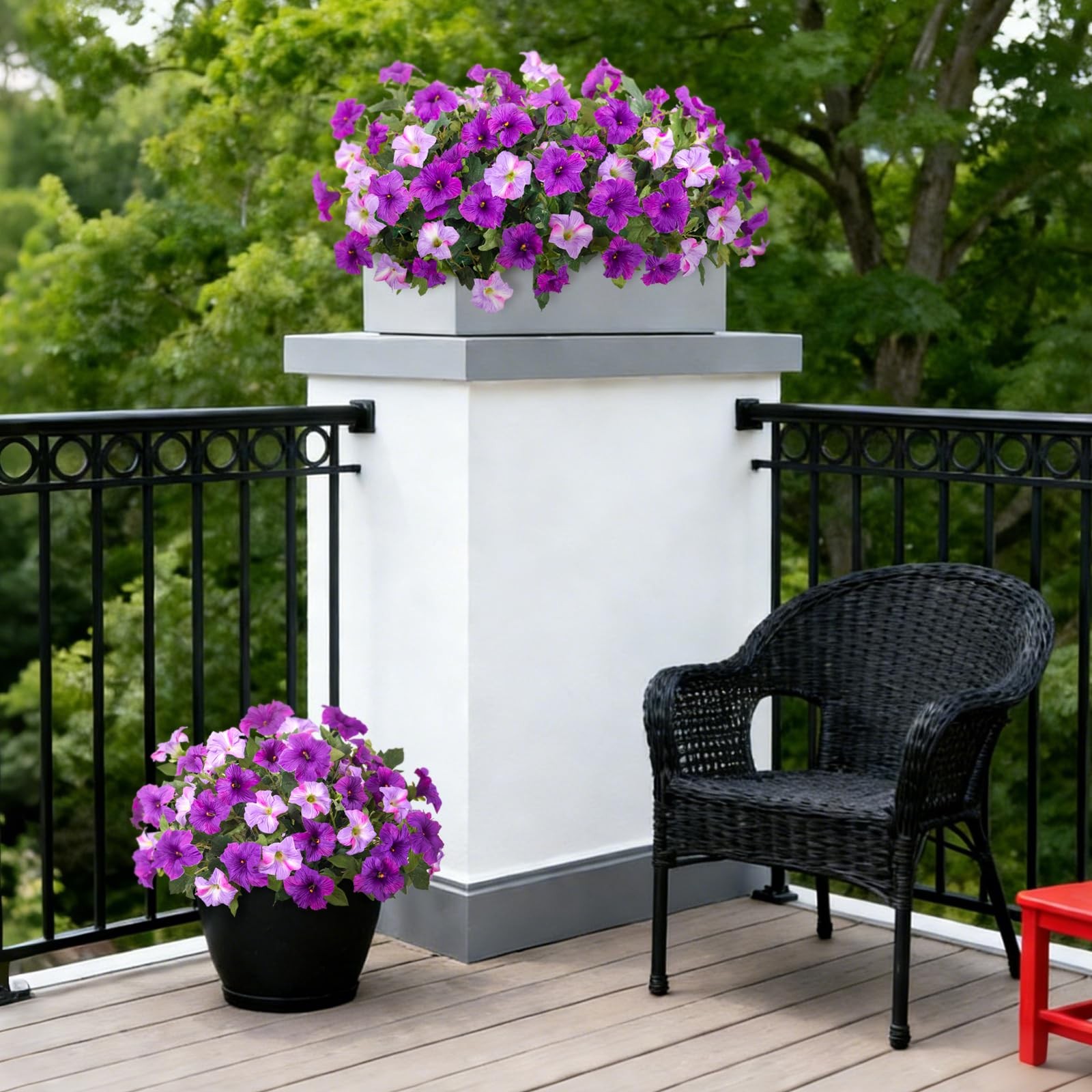 6 Pcs Artificial Petunia Flowers for Outdoor, Fake Spring Petunias Faux Silk …