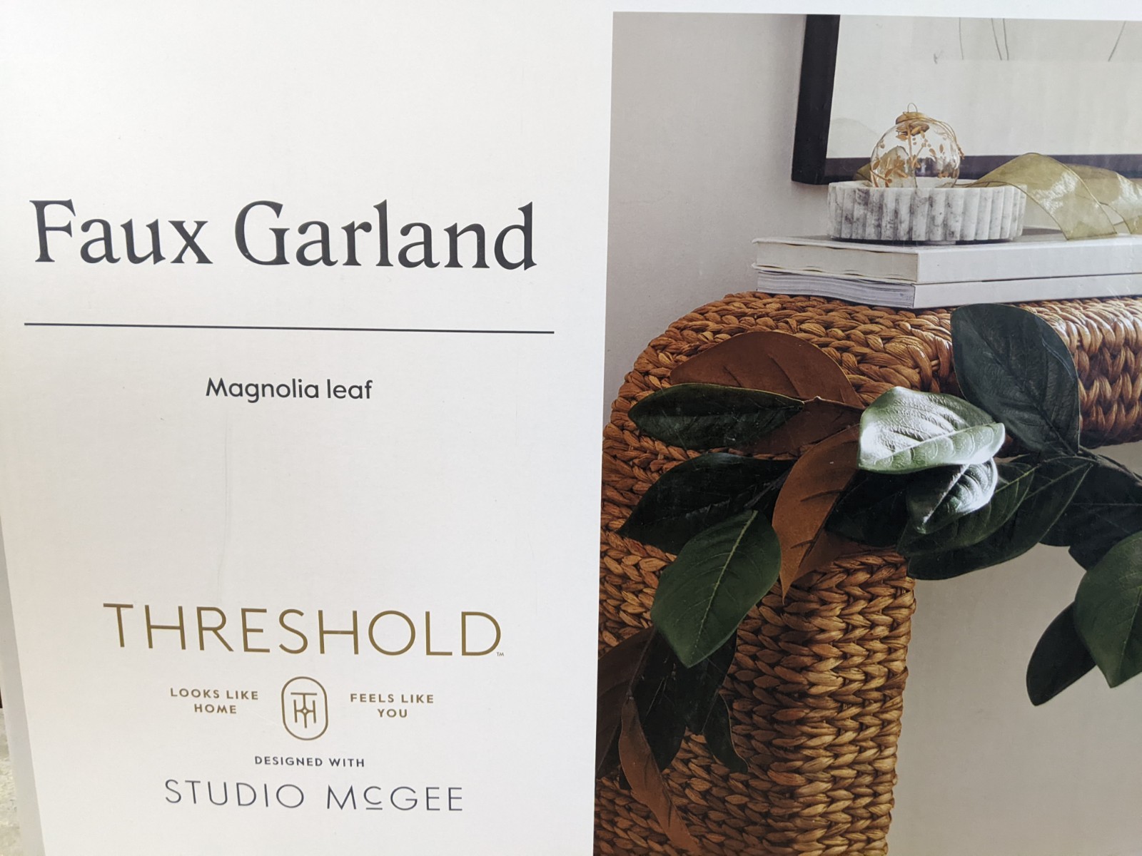 Threshold Studio Faux Garland MAGNOIA LEAF 6 Feet Decor Target NEW IN BOX