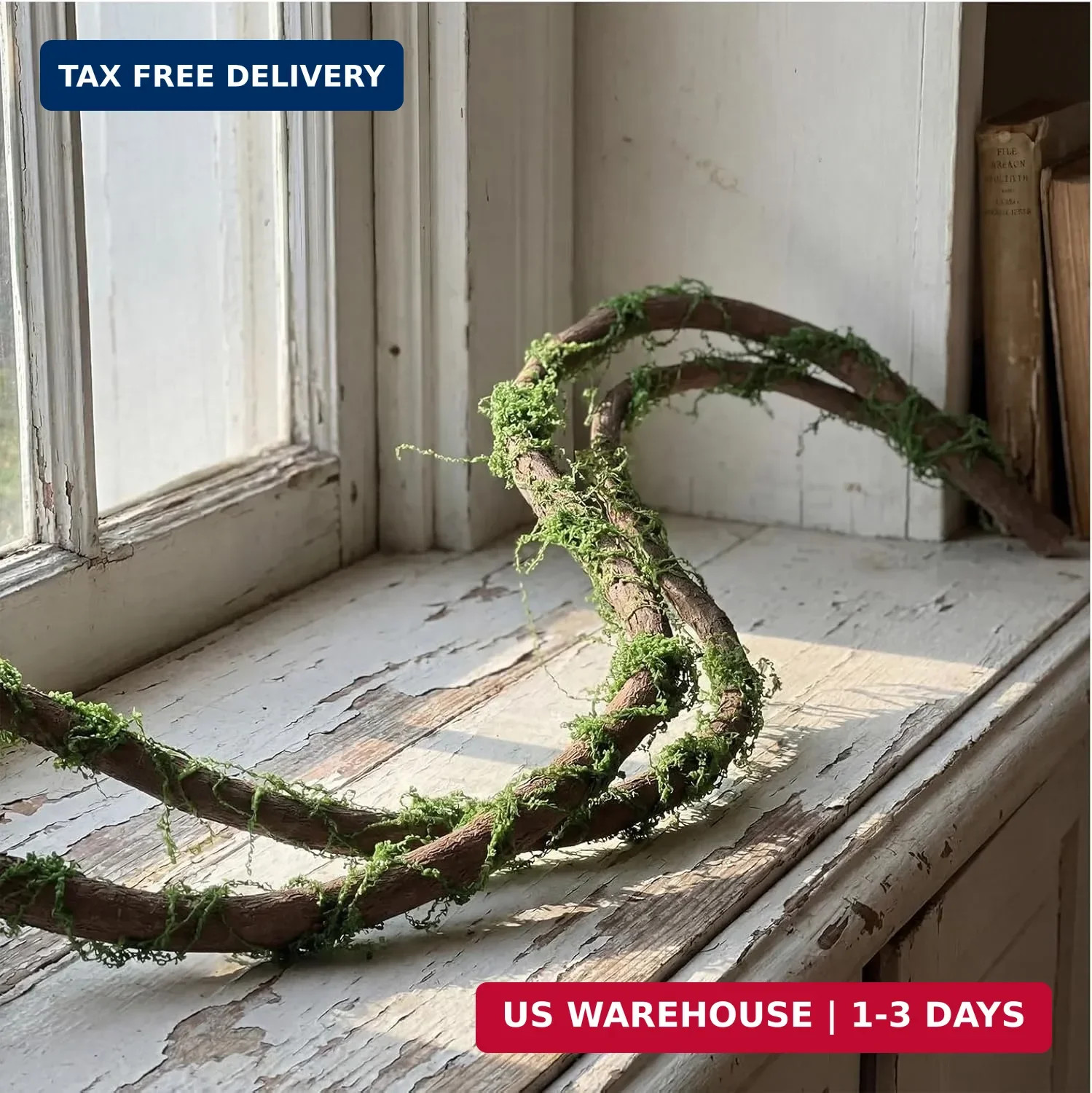 Janinka 2 Pcs 118in Large Bendable Artificial Tree Branches with Moss Enchanted