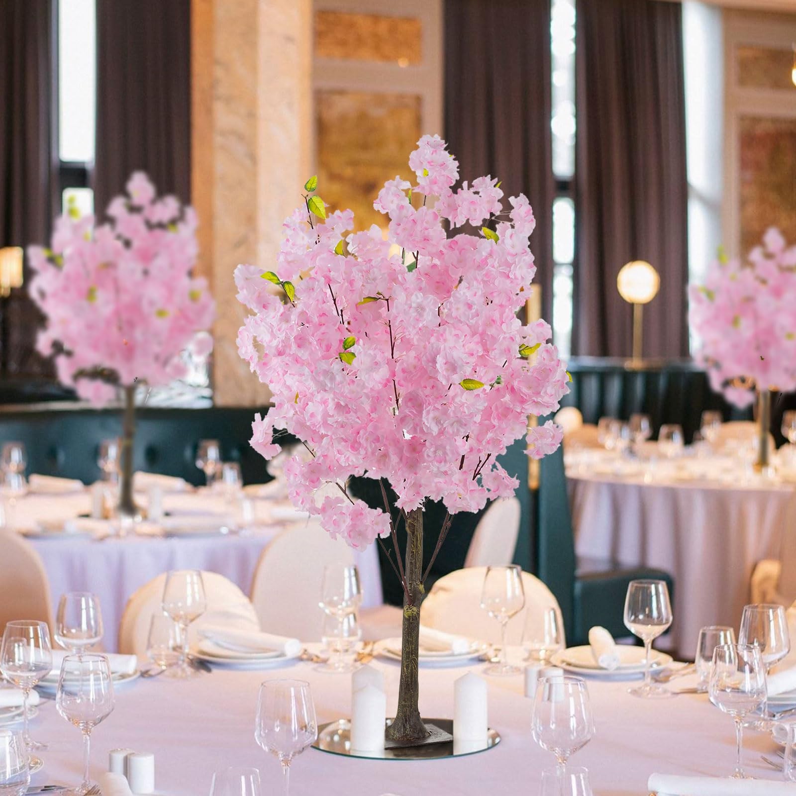 Artificial Cherry Blossom Flower Tree: 3.2ft Tall Faux Pink Japanese Cherry B…