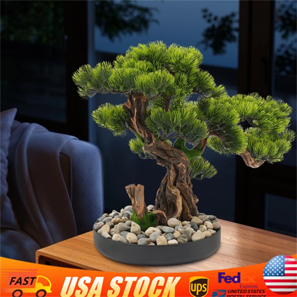 Desktop Artificial Bonsai Tree Artificial Bonsai Pine Tree Realistic Fake Plant