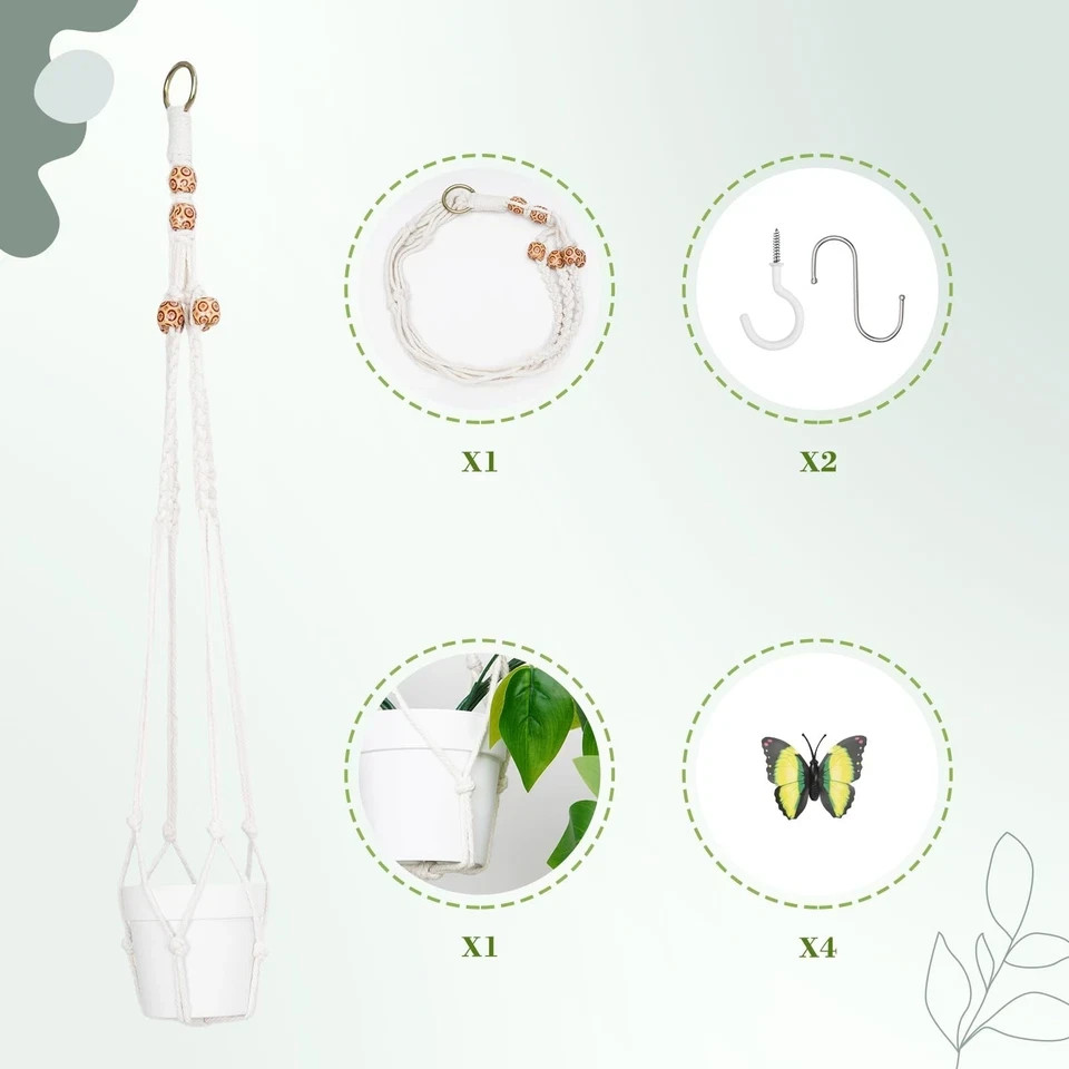 1pcs Fake Hanging Plants Kit with Pot and Plant Hanger, Artificial…