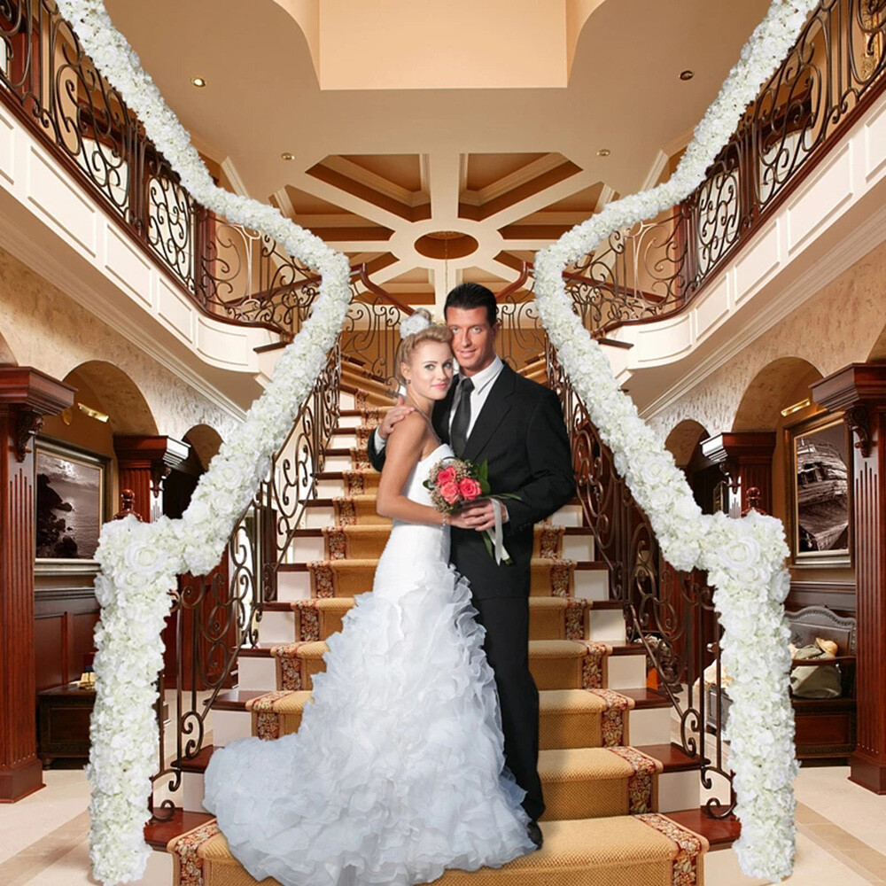 White Artificial Flowers for Home Party Wedding,Artificial Silk Flowers Row,HOT!