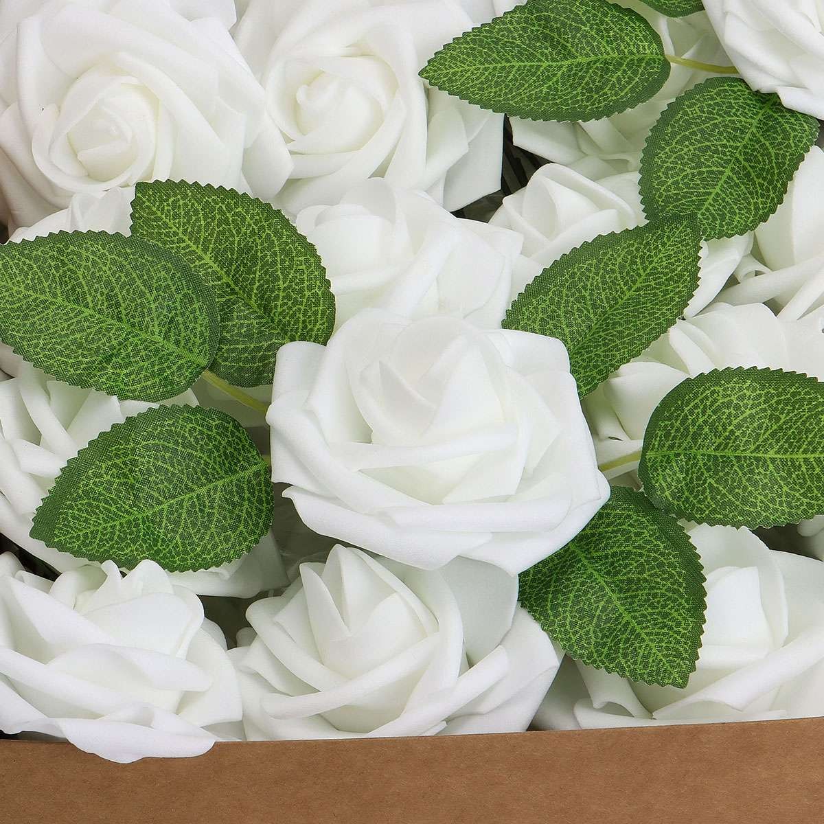 25/50pcs Artificial Flowers Real Looking Foam Rose Decoration DIY for Wedding US