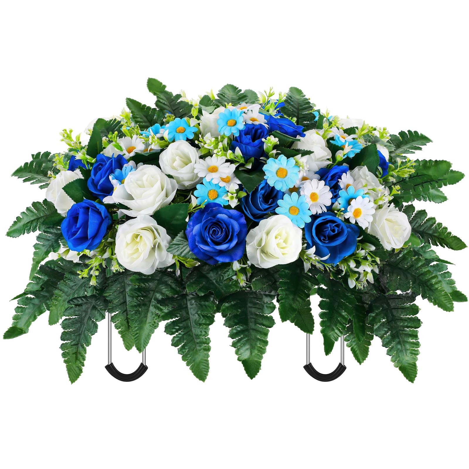 Artificial Cemetery Flowers, Saddle Headstones Decoration, Artificial Rose Da…