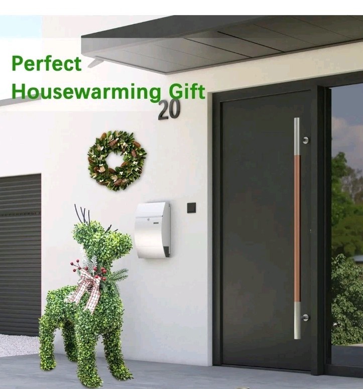Artificial Deer Topiary 33 Inch UV Resistant Faux Boxwood