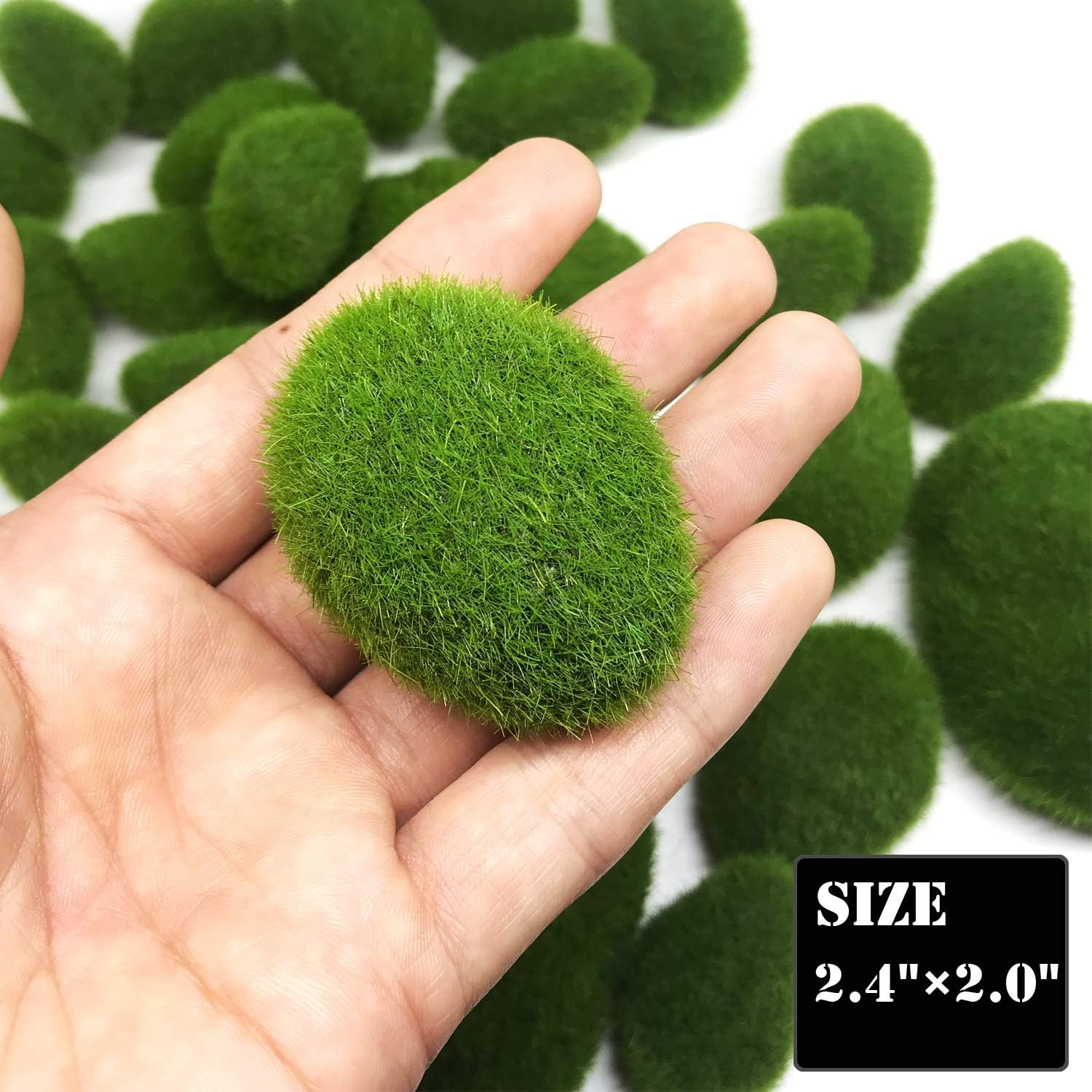 Artificial Moss Rocks 30 Pcs Green Foam Stones For Floral Arrangements Craft