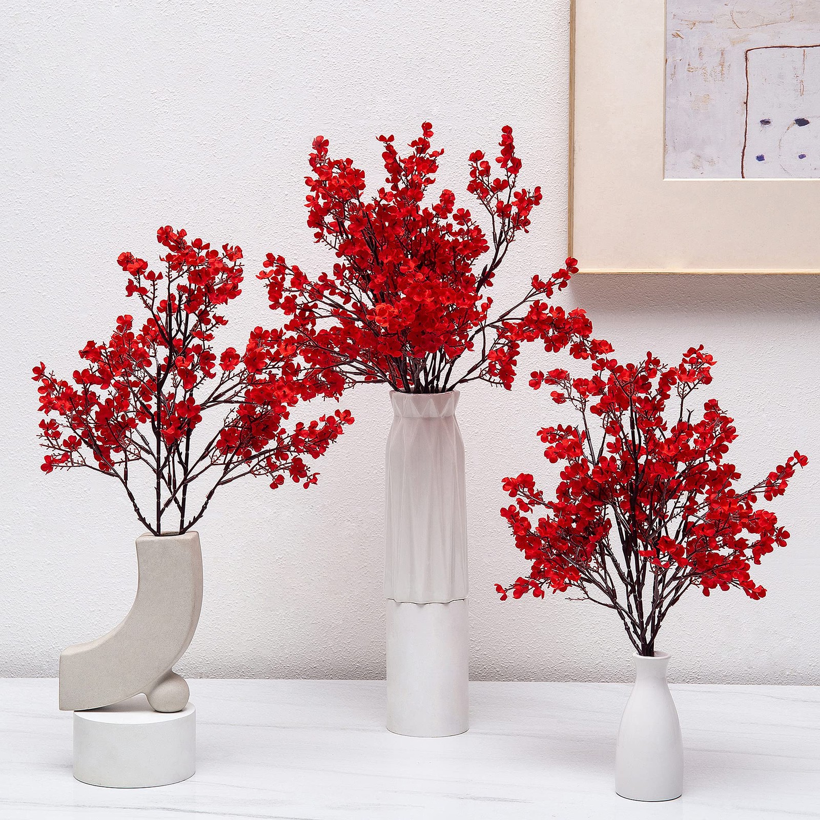 10 PCS Babys Breath Artificial Flowers Bulk Real Touch Silk Indoor Table Decor