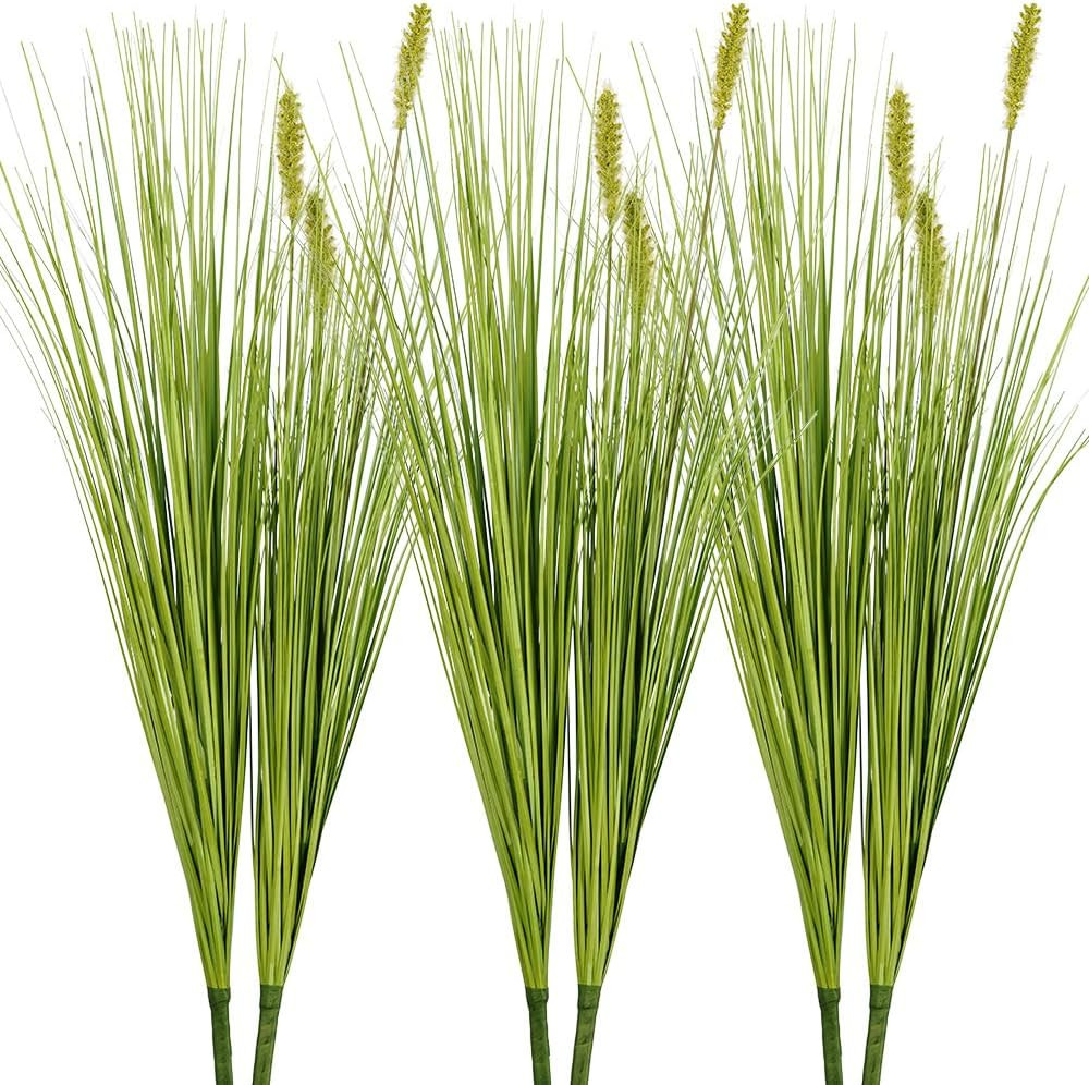 6PCS 27″ Artificial Tall Onion Grass Faux Plant for Home & Garden Décor