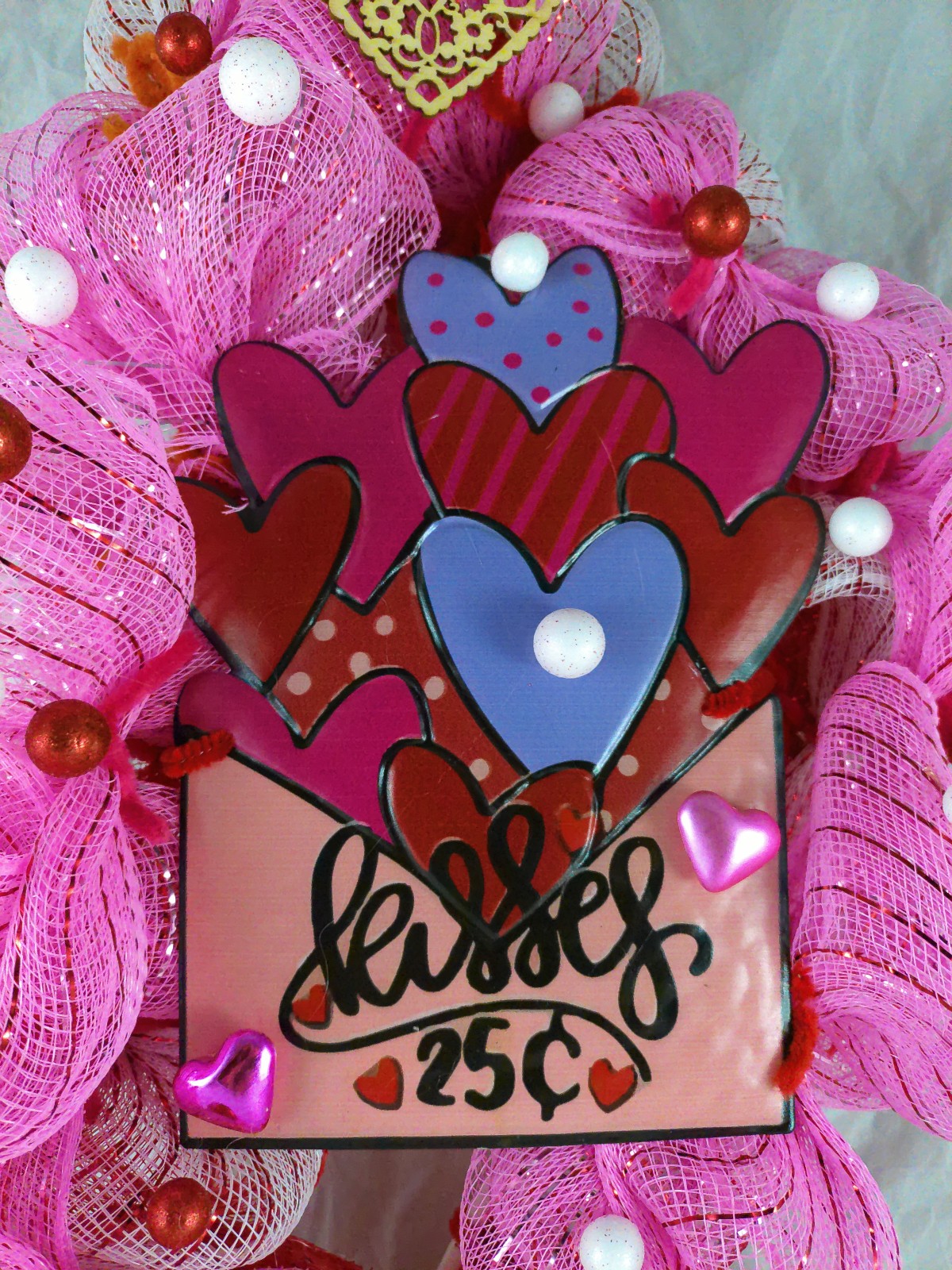Pretty Red, White, and Pink Swag Valentine’s Day Wreath
