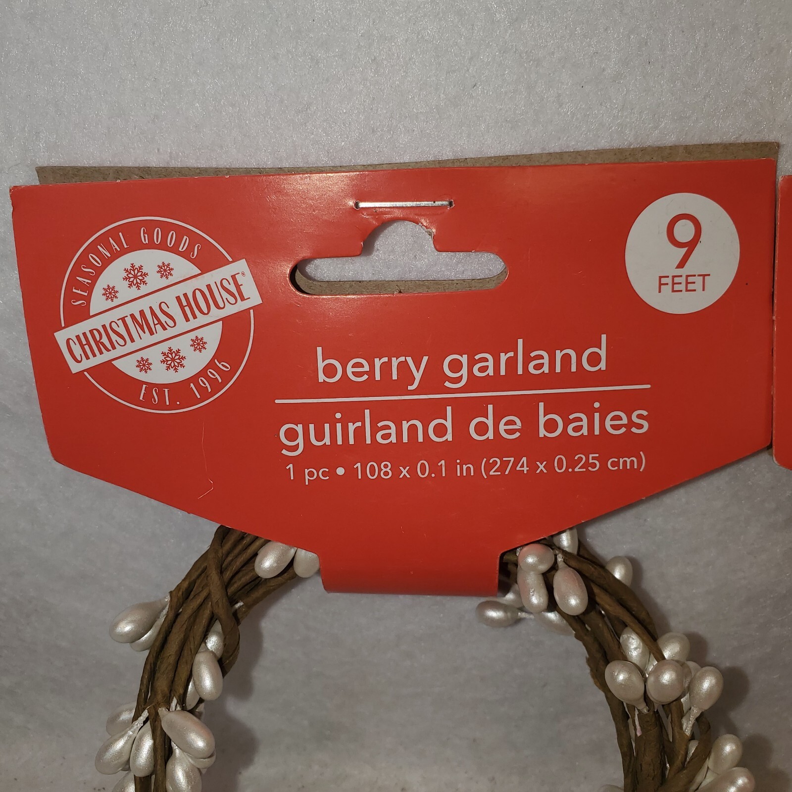 3 IVORY Primitive Pip Berry Garland Single Ply Roping Strand Vine 9ft each