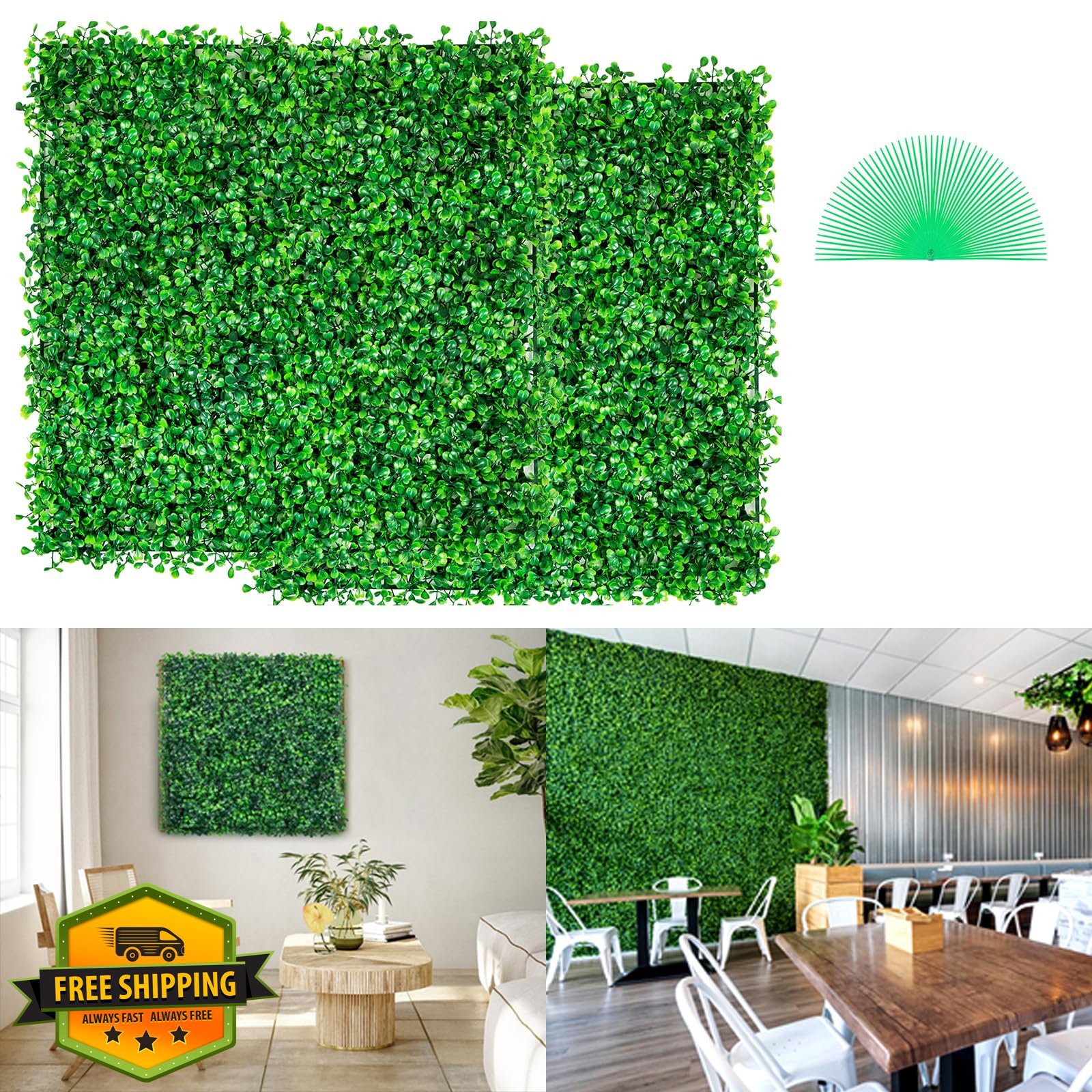 VEVOR Artificial Boxwood Panels 12PCS 10×10 inch Hedge Wall Mat Privacy