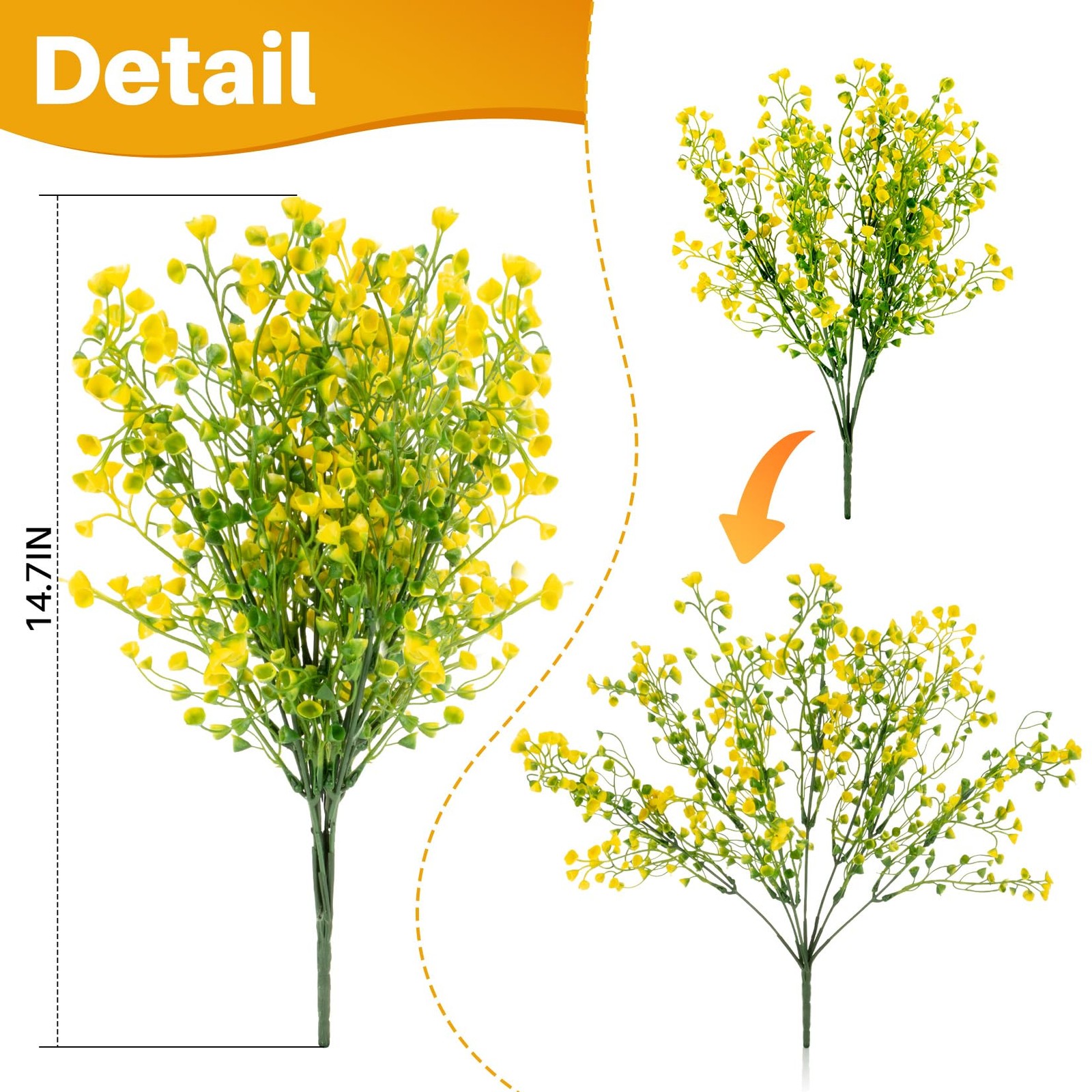 Thanksgiving Fake Flowers for Decoration – 3PCS Artificial Flowers for Outdoo…