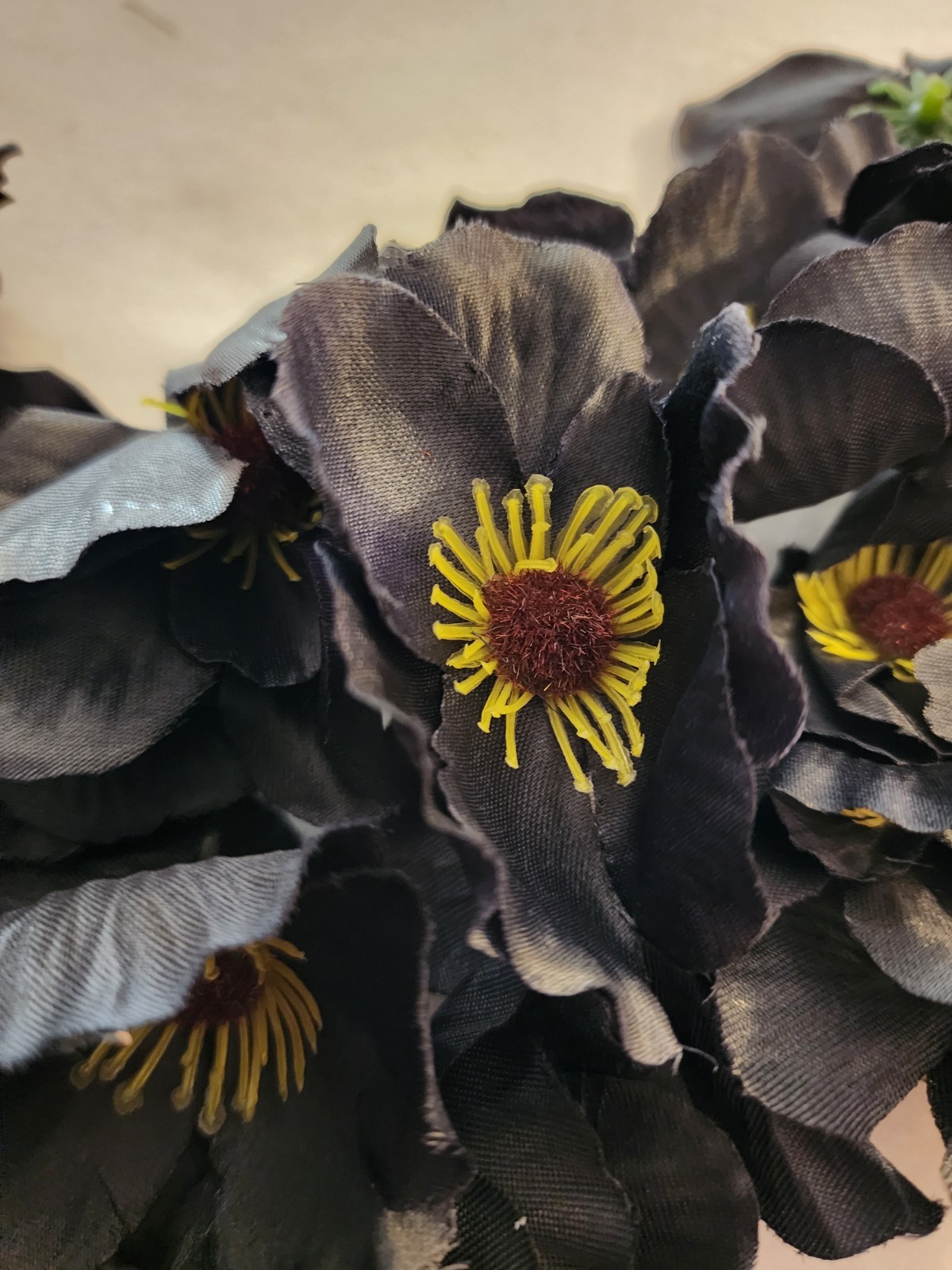 Artificial Silk Poppy Anemone Decorative Fake Flower Heads 7cm Black 90-Pieces