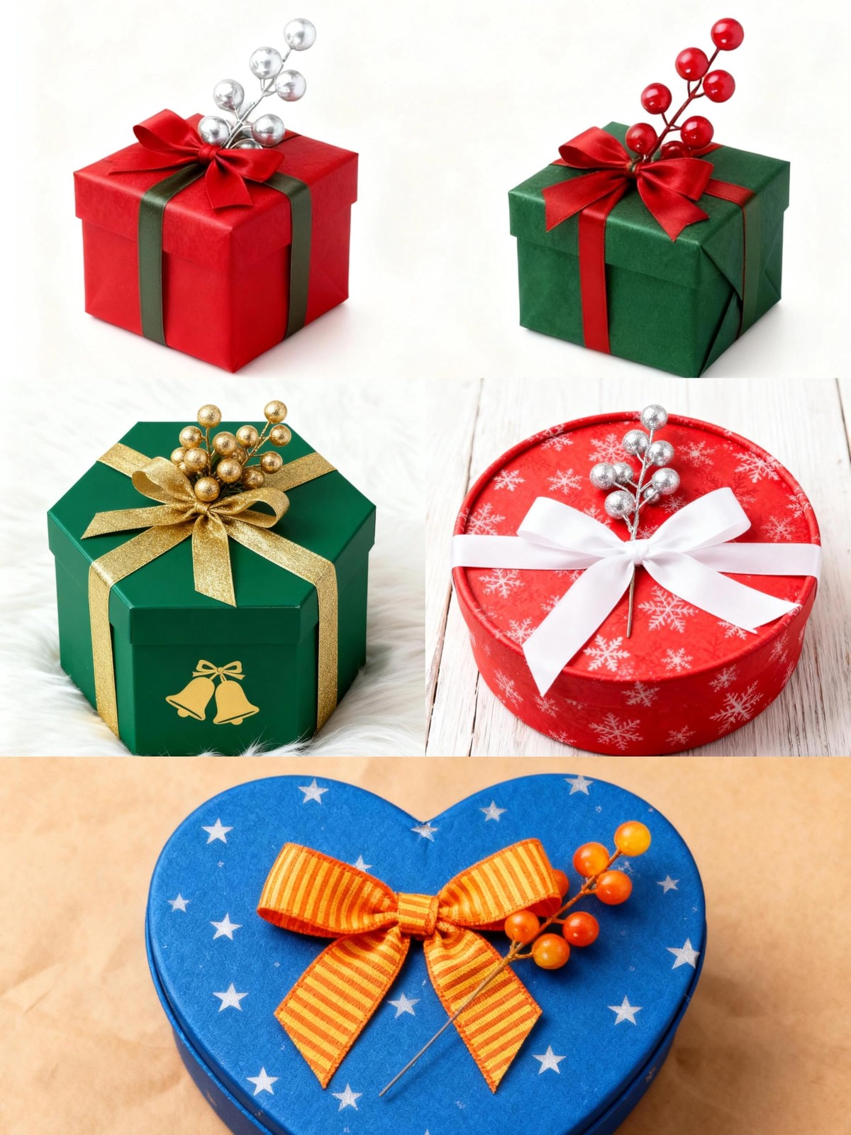 28 Pcs Christmas Artificial Berry Stems Branches, Reusable Colorful Berries B…