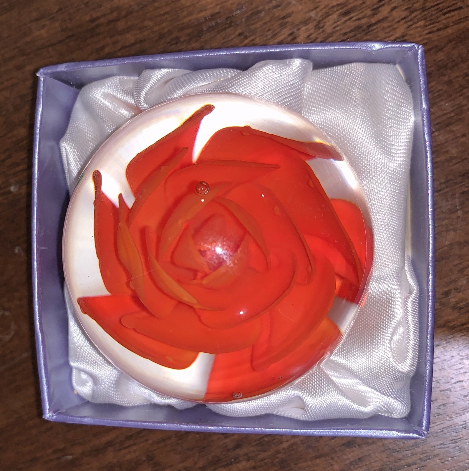 Rose Glass Paperweight Gift for Mum Unique birthday or anniversary gift