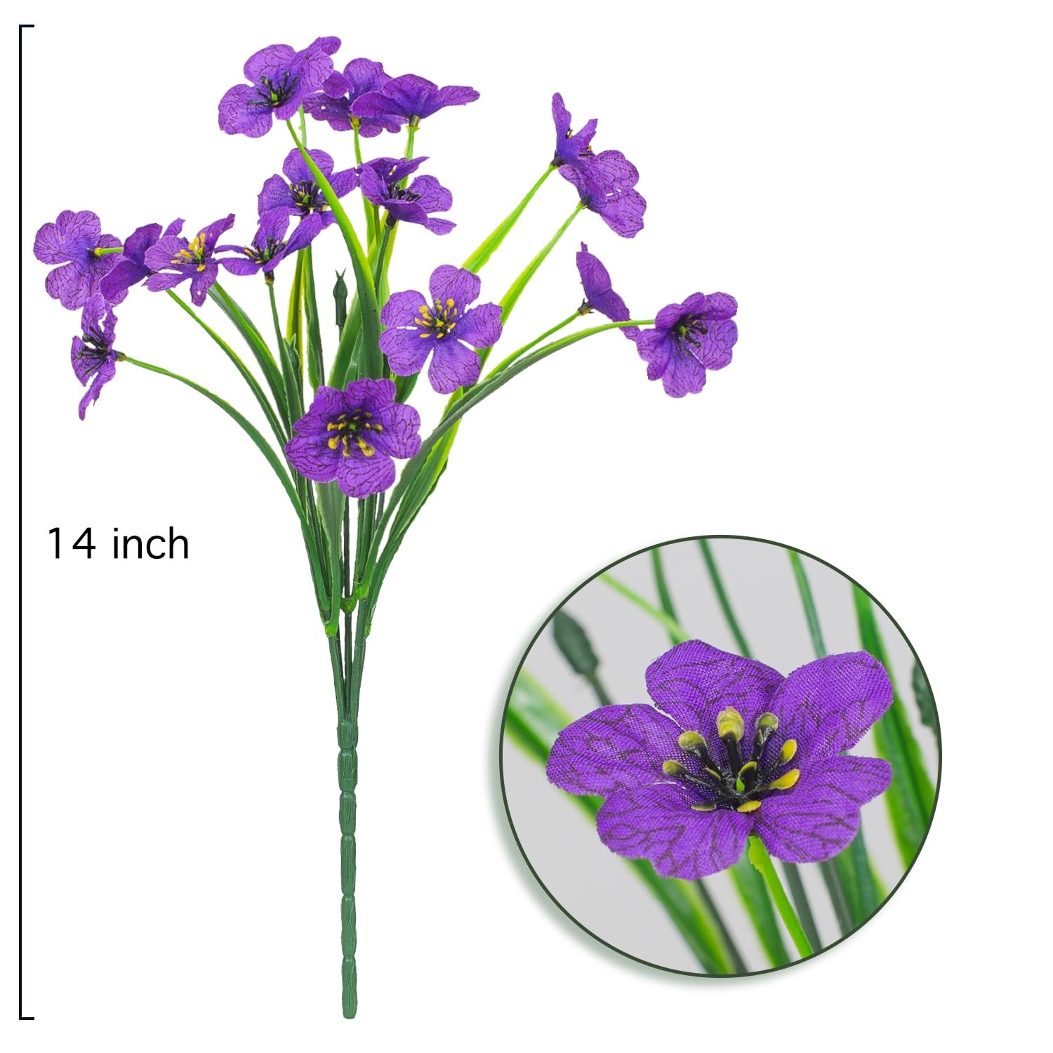 Outdoor Artificial Flowers 21 UV Resistant Bundles Fake Flower Plastic Plants…