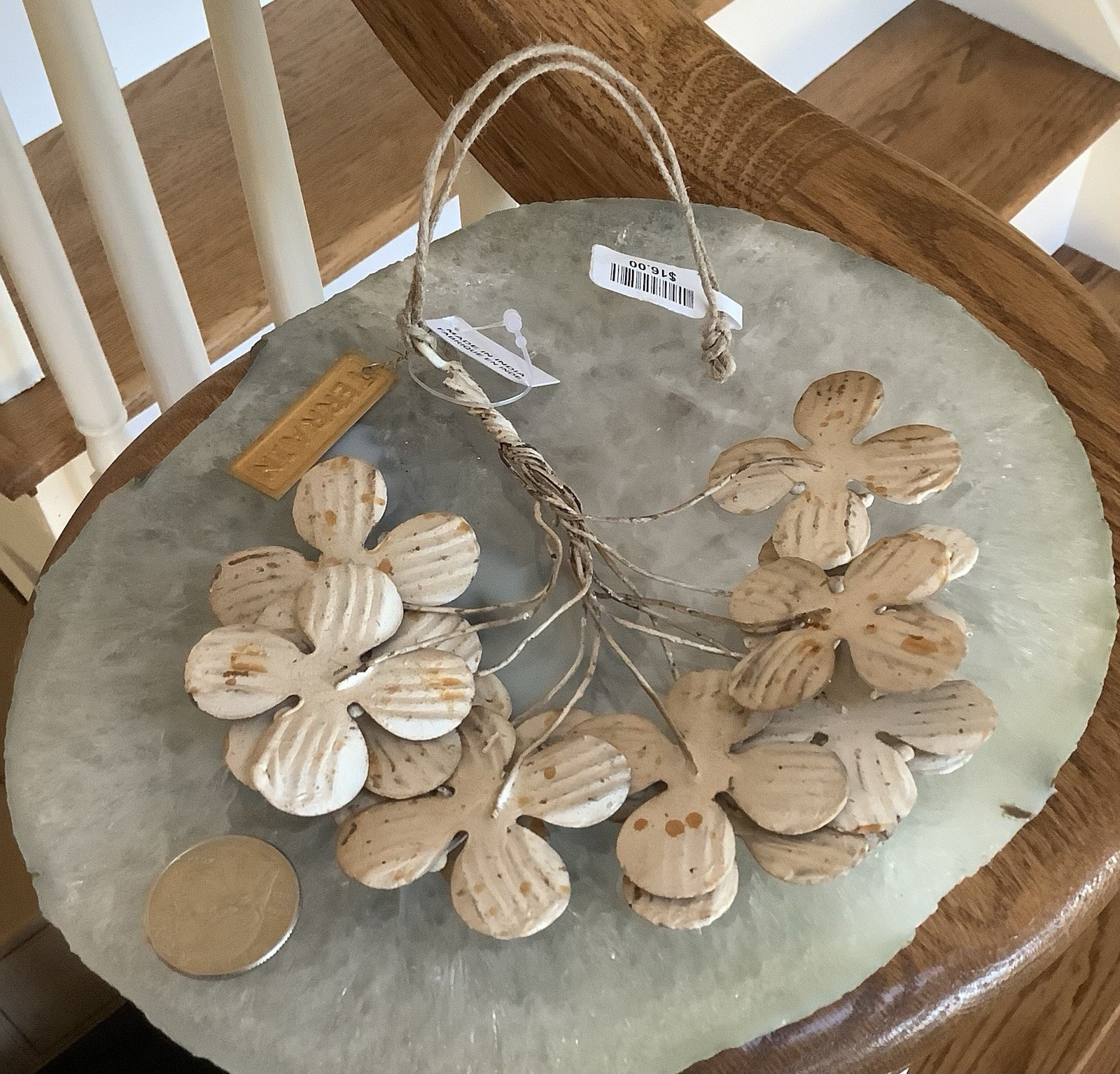 Anthropologie/Terrain Metal Wire Flowers Iron Dogwood Floral Bunch NWT