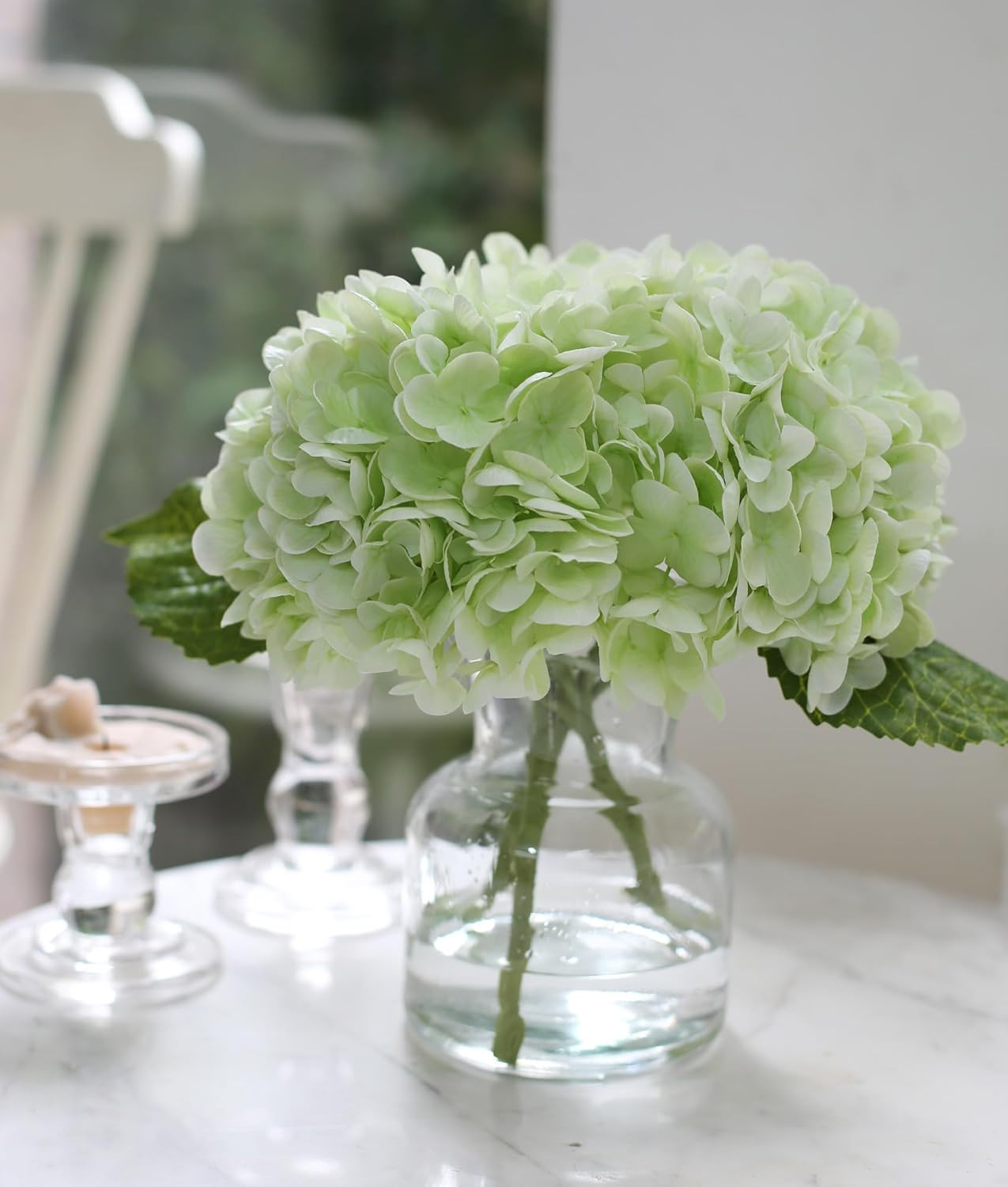 Real Touch Artificial Flowers Hydrangea in Vase for Home Decoration,Artificial H
