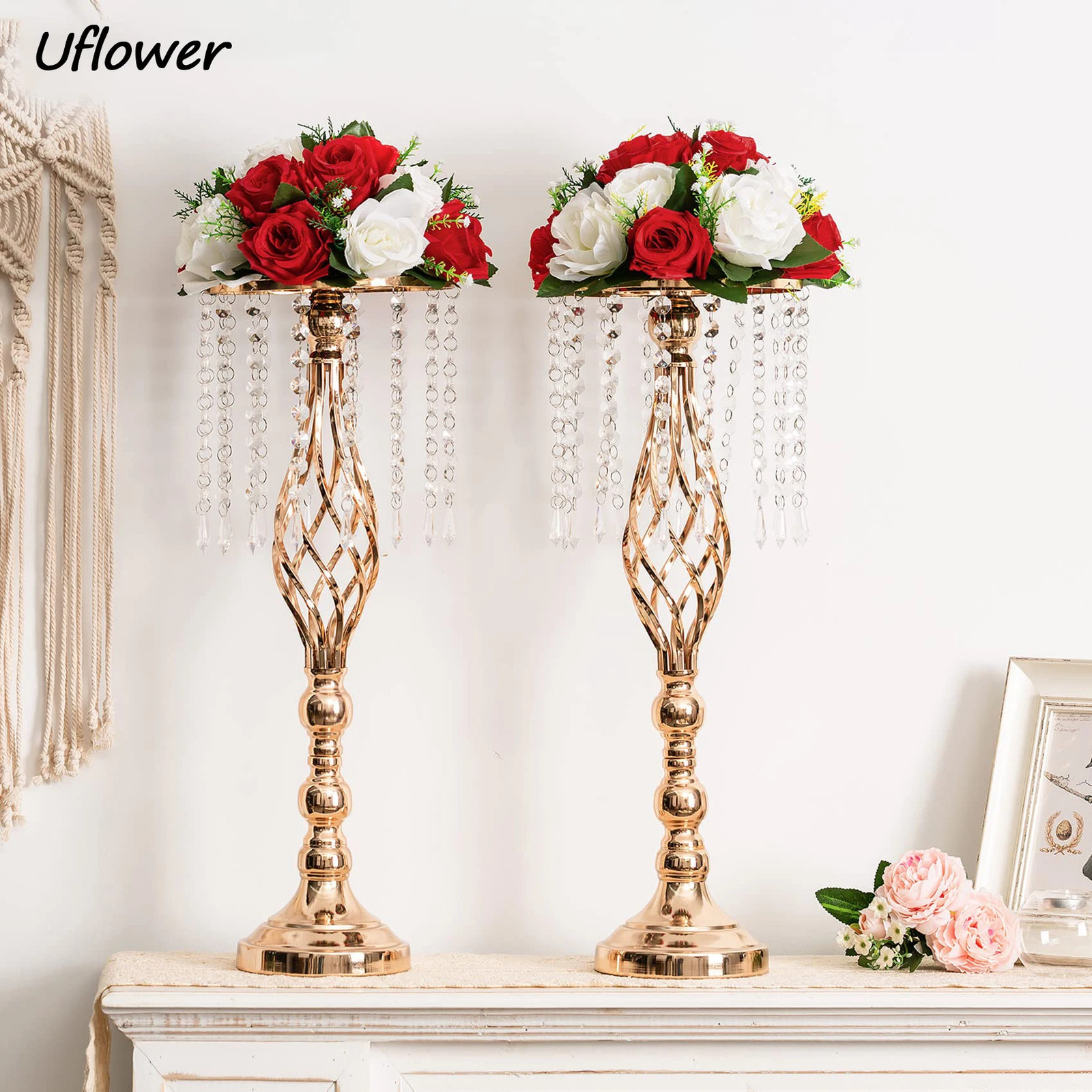 28cm Rose Artificial Flower Balls Wedding Roman Column Road Guide Decorations Bi