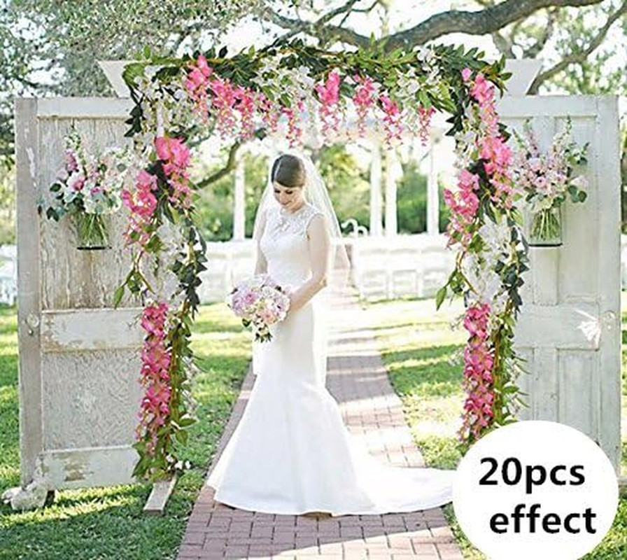 4Pcs 6.6Ft/Piece Artificial Flowers Silk Wisteria Garland Artificial Wisteria Vi