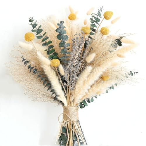 Dried Pampas Grass Bouquet – Boho Pampas Grass Decor for Home, Vase Fillers & C