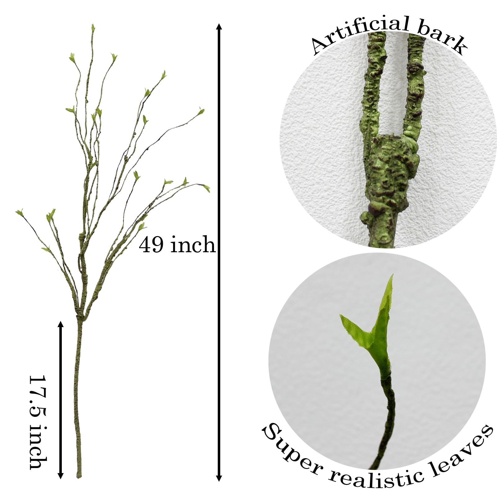 3pcs 49 inch Artificial Evergreen Vine Branches for Decoration Wall Tree Arti…