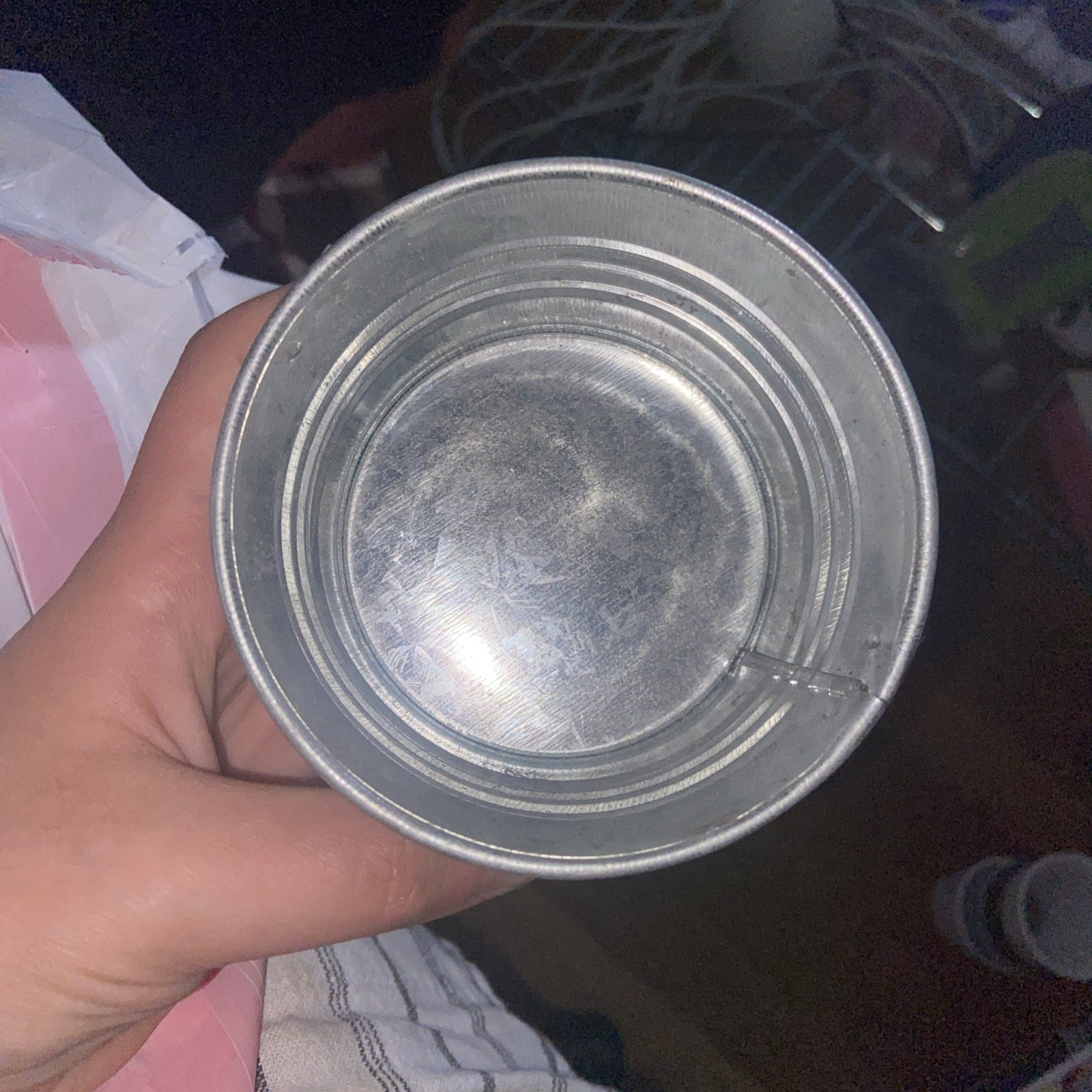 Set of 2 Silver Metal Plant Pot