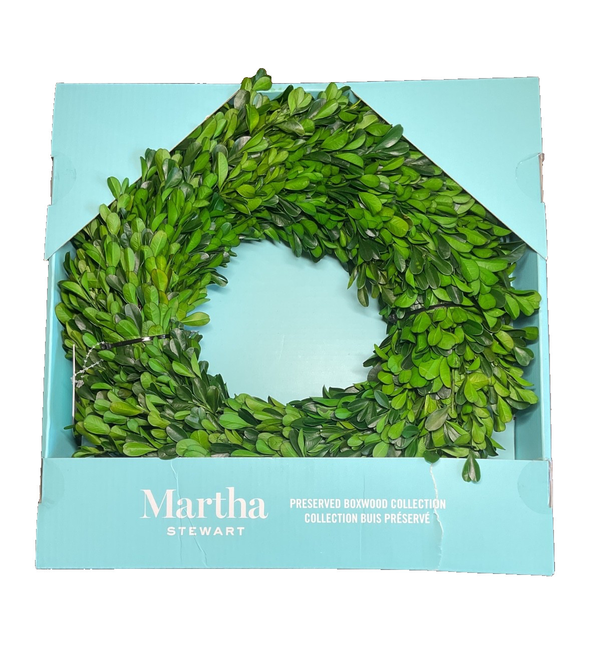 MARTHA STEWART Preserved Boxwood Wreath 12 INCHES NIB