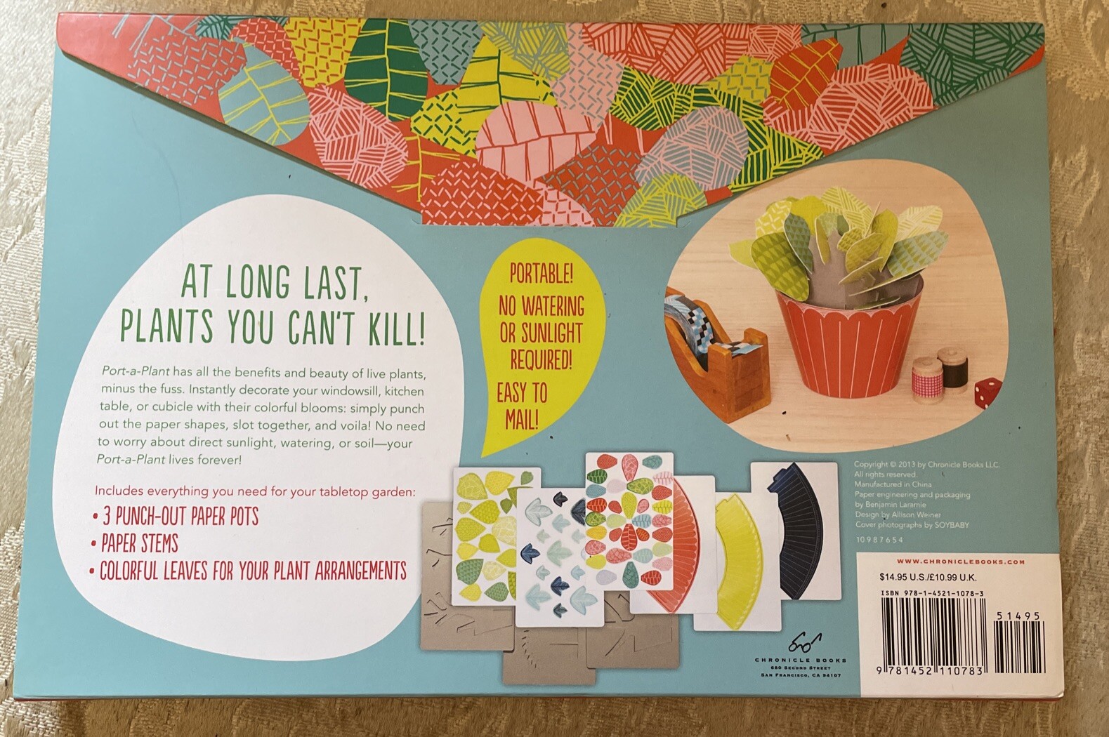 Port-A-Plant: Punch-Out Plants for Instant Decor With Paper Stems, Colorful