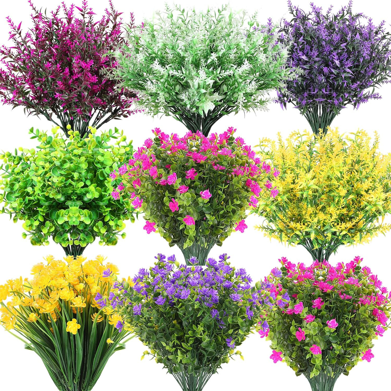 48 Bundles Faux Silk Flowers for Home, Garden, Wedding & Patio Decor