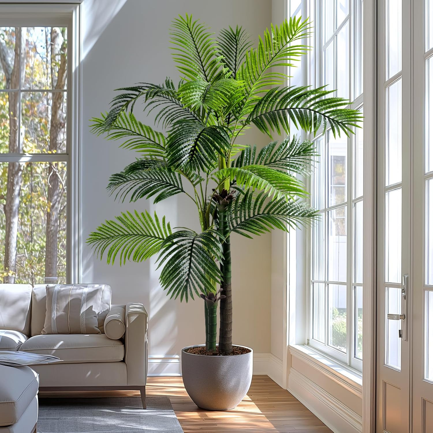 6.2FT Faux Phoenix Palm Tree – Tropical Indoor/Outdoor Decor for Home & Garden