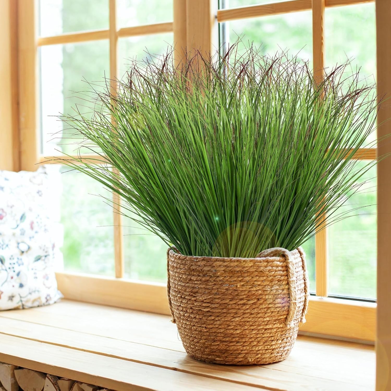 12Pcs UV-Resistant Artificial Grass Plants for Elegant Indoor and Outdoor Decor
