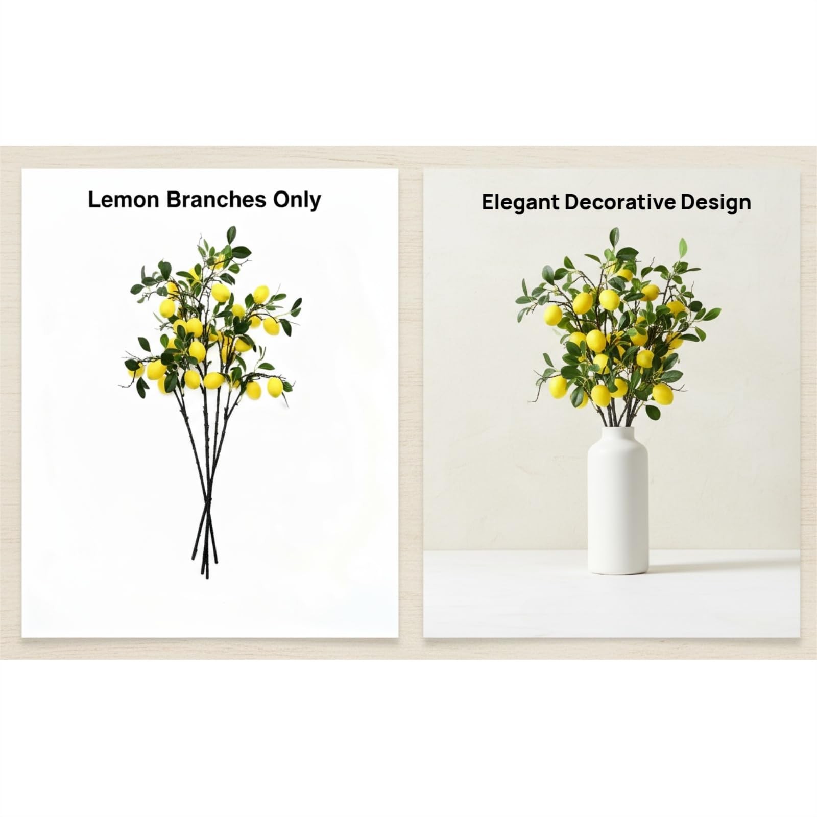 31 Inch Artificial Imitation Fake Lemon Branch Home Center Decoration 5 PCS