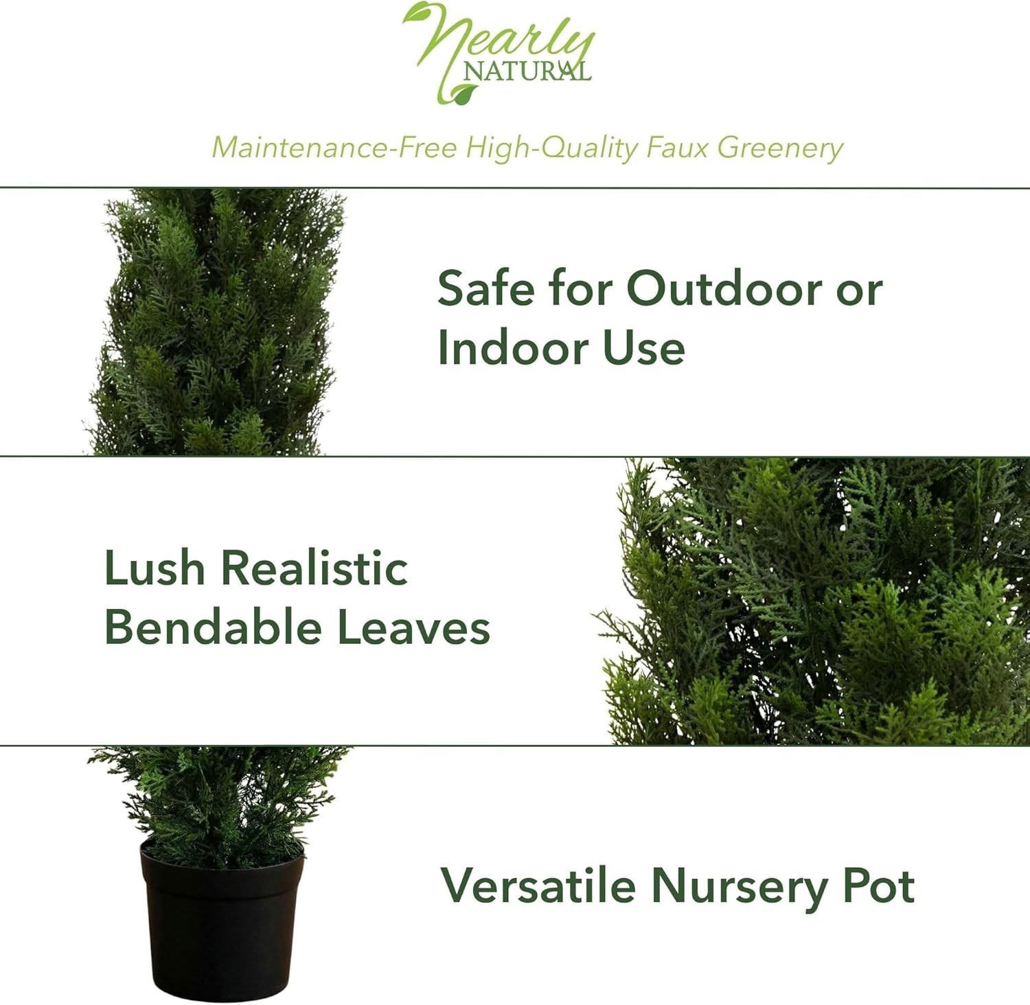 Artificial Cedar Tree 4ft with Planter UV Resistant Faux Pine Outdoor Indoor