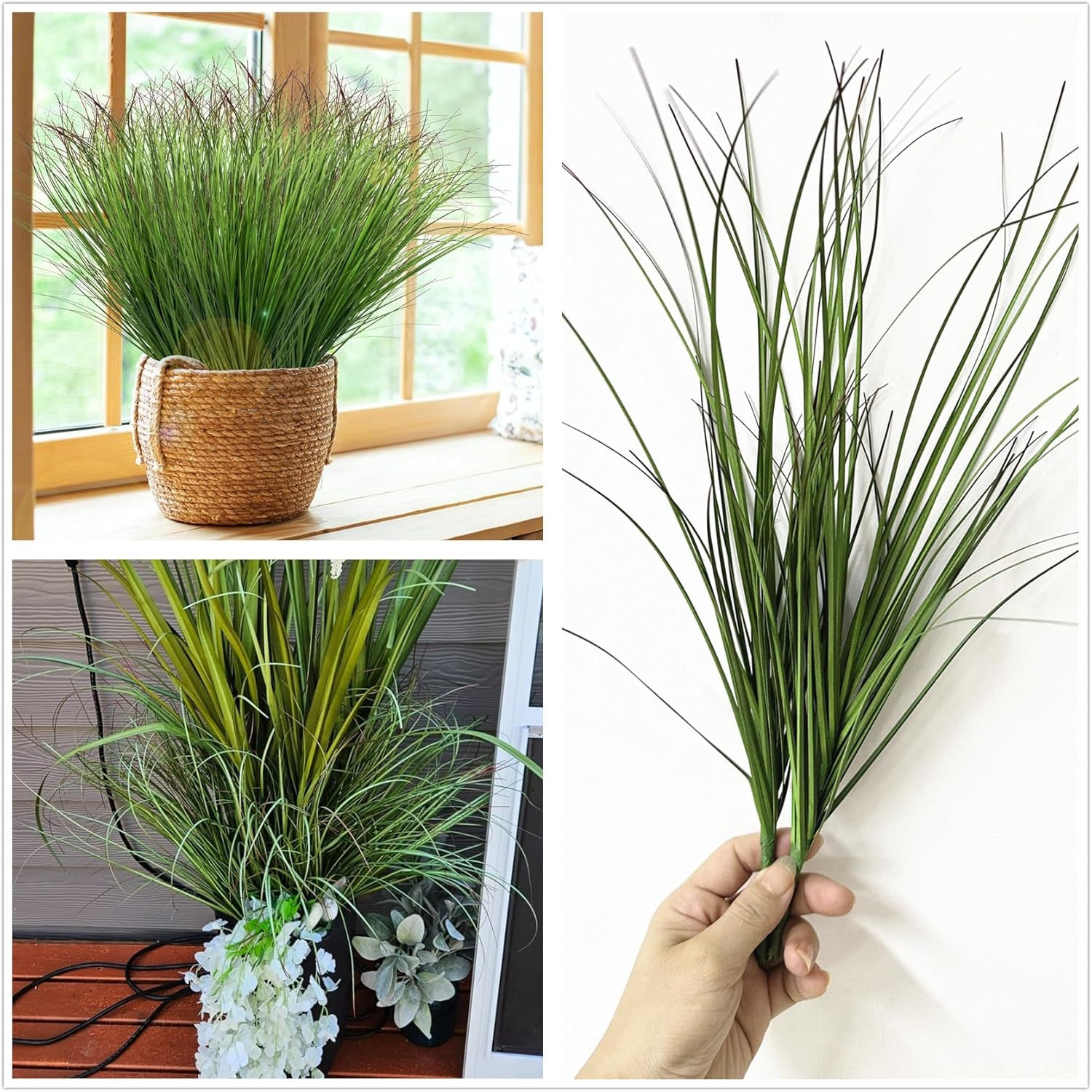 Fake Wheat Grass Plants Artificial Onion Greenery Faux Shrubs Plastic Plant Flow