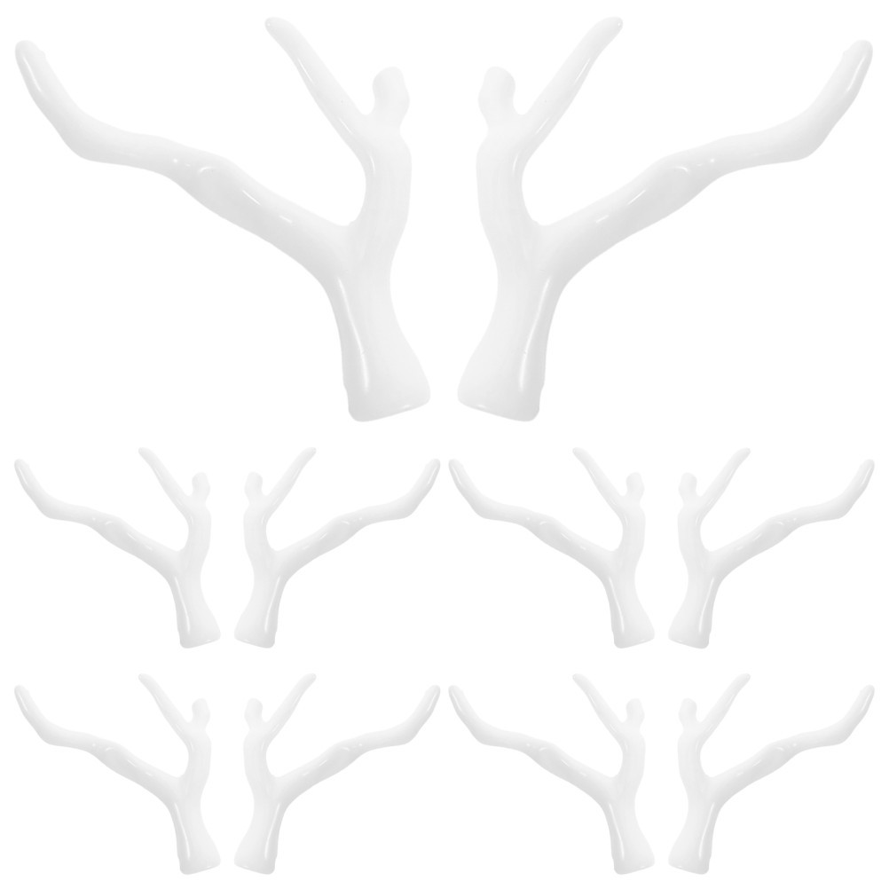 10Pcs Lightweight Acrylic Decorative Coral Branches for Headgear DIY White