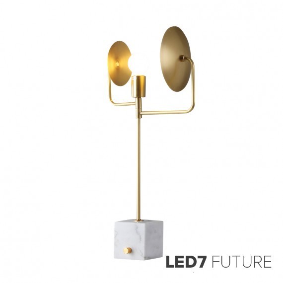 Modern Brass & Marble Table Lamp